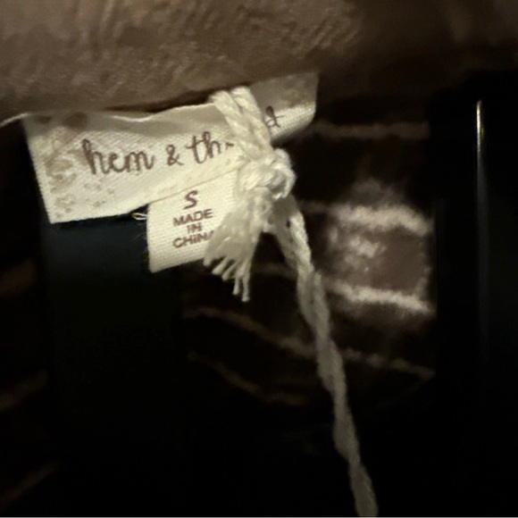 Tan Plaid OVERSIZED Shacket button down shirt Women’s Size S - Picture 6 of 7